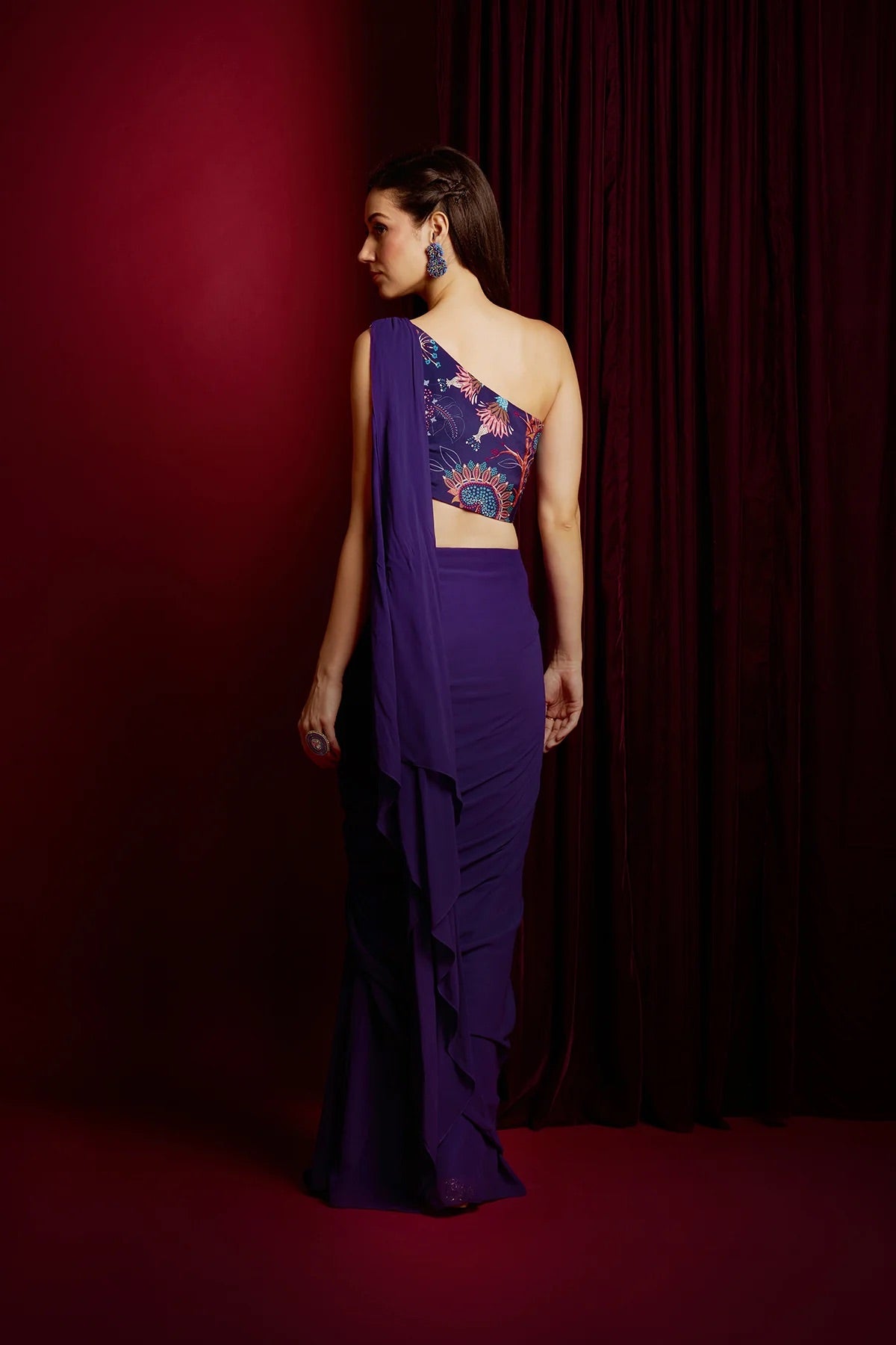 Pina Purple Drape Sari - Aayushi Maniar